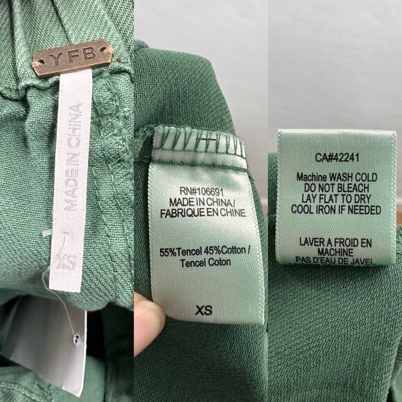 NWOT Young Fabulous & Broke Finlay Cargo Pants Green Utility Casual Boho Size XS - Picture 8 of 10